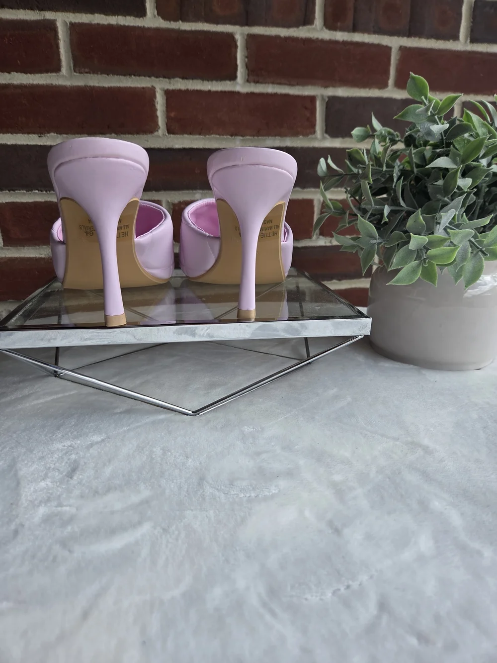 Pink Quilted Mule Heels Size 6.5 💗